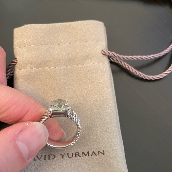David Yurman Petite Wheaton Ring with Prasiolite and Pave Diamonds - Picture 2 of 6